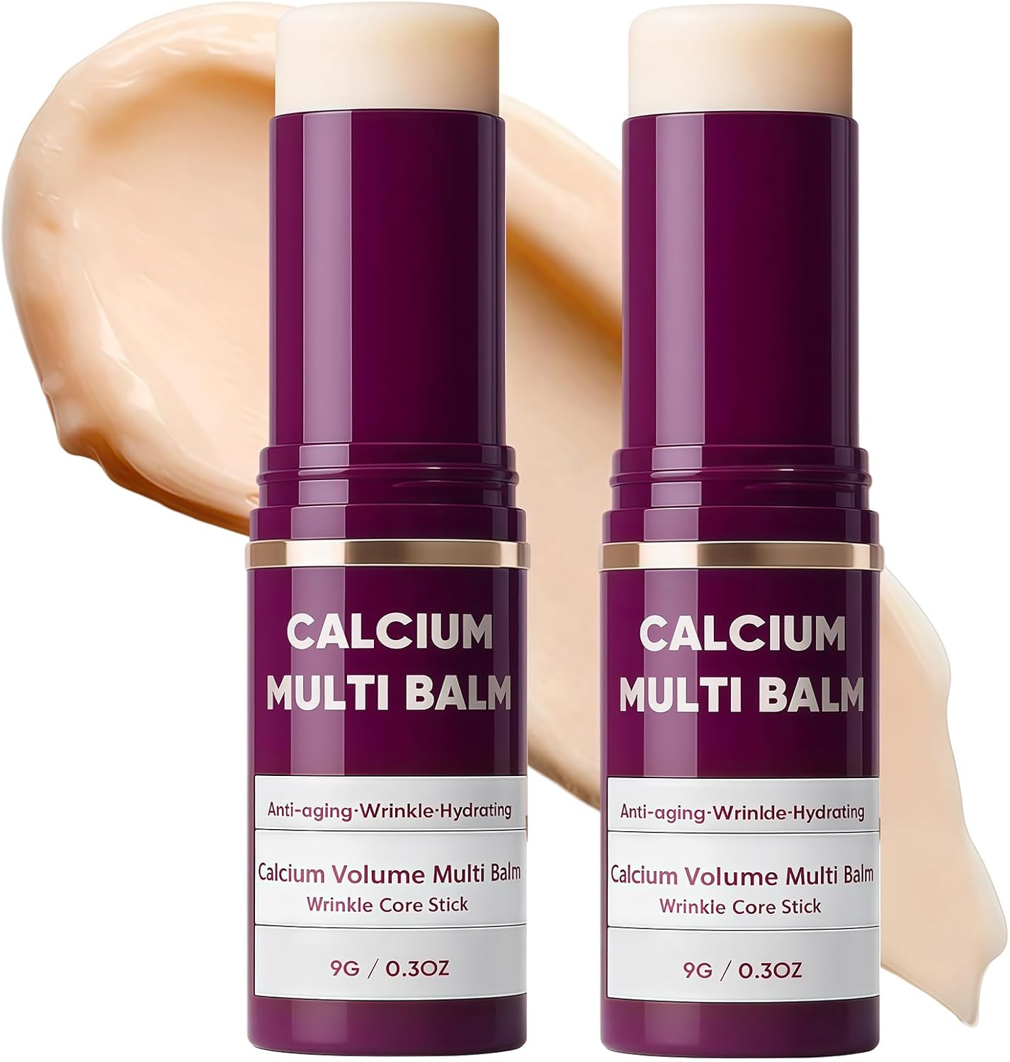 2Pcs Korean Collagen Moisturizing Stick, Calcium Multi Balm for Wrinkle Care, Hydrating & Firming Skin Cream for Face, Eyes & Neck