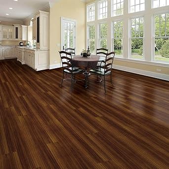 Ayatrio - Luxury Vinyl Plank Flooring for Residential and Commercial use, PVC Vinyl (Detroit Walnut, Size: 6