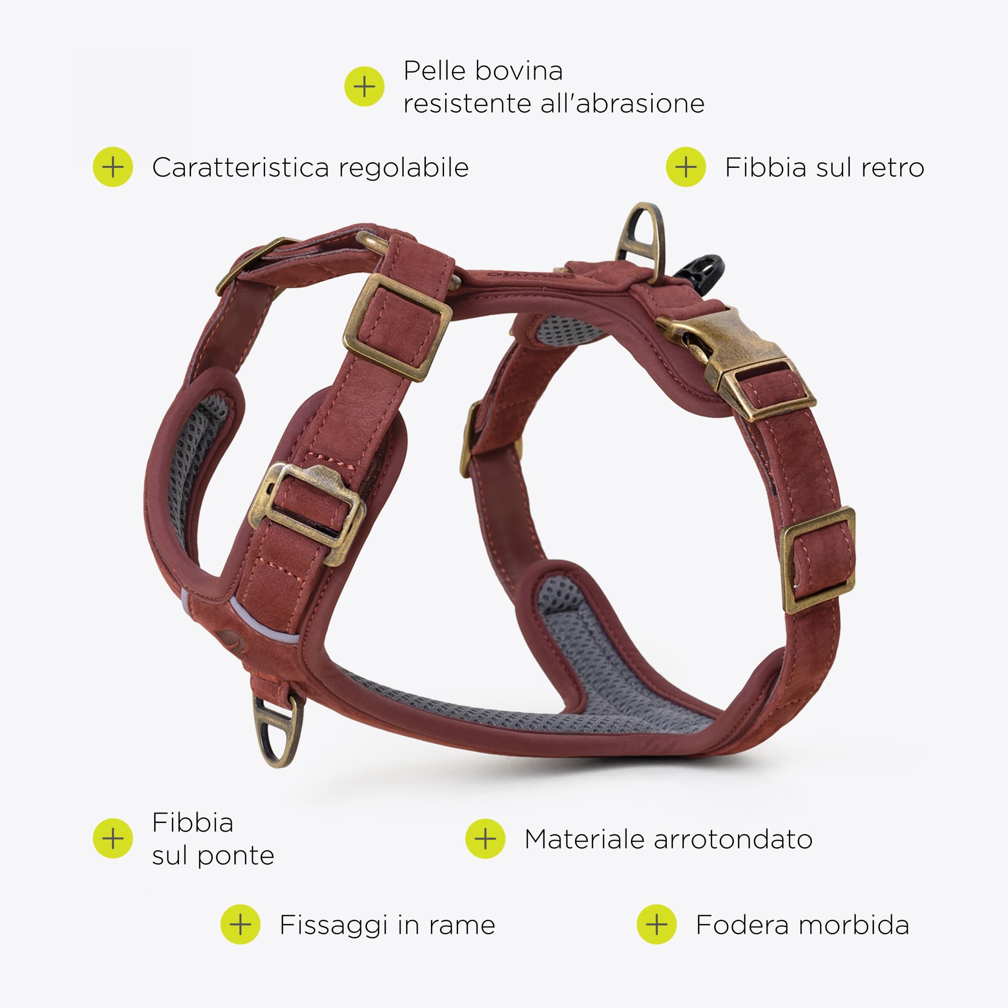 Lord Pettorina Regolabile in Pelle Bovina per Cani | Per Cani Grandi, Comoda e Resistente, Libertà di Movimento, Controllo Stabile