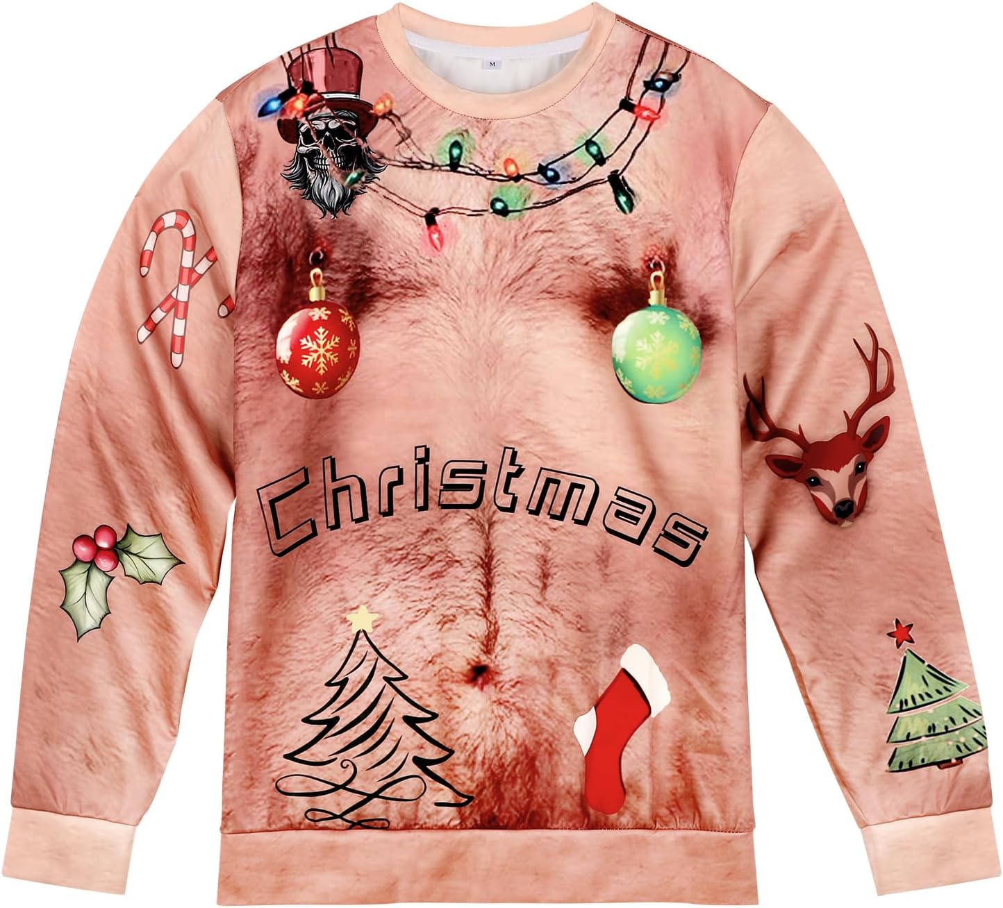 TRIWORKS Mens Ugly Christmas Sweatshirts 3D Printed Pullover Long Sleeve Sweatshirts for Men Woman Brown - Image 7