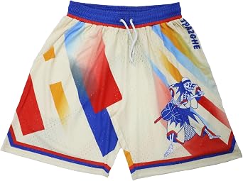 Mens Graphic Sport Athletic Shorts Light Weight Mesh Workout Training Drawstring Basketball Shorts