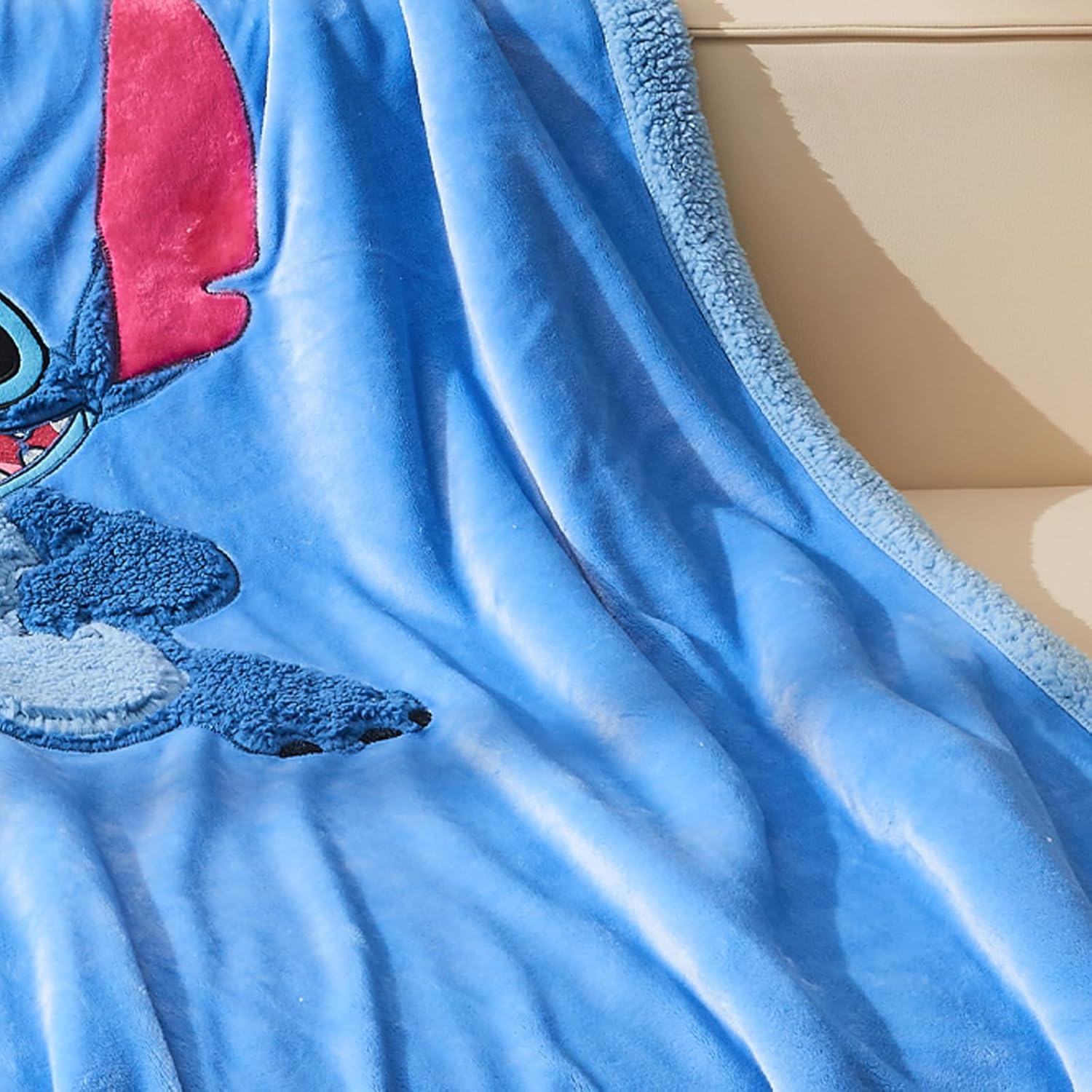 NEWCOSPLAY Kids Blanket 3D Cartoon Embroidered Sherpa Blanket Plush Warm for Boys Girls (Blue-1, (50"X60"))