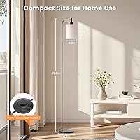 Vista 4 de Floor Lamp with Linen Shade, Dimmable Tall Standing Lamp with Remote Control & 3 Color Temperatures, Modern Floor Lamps for Living Room Bedroom Beige