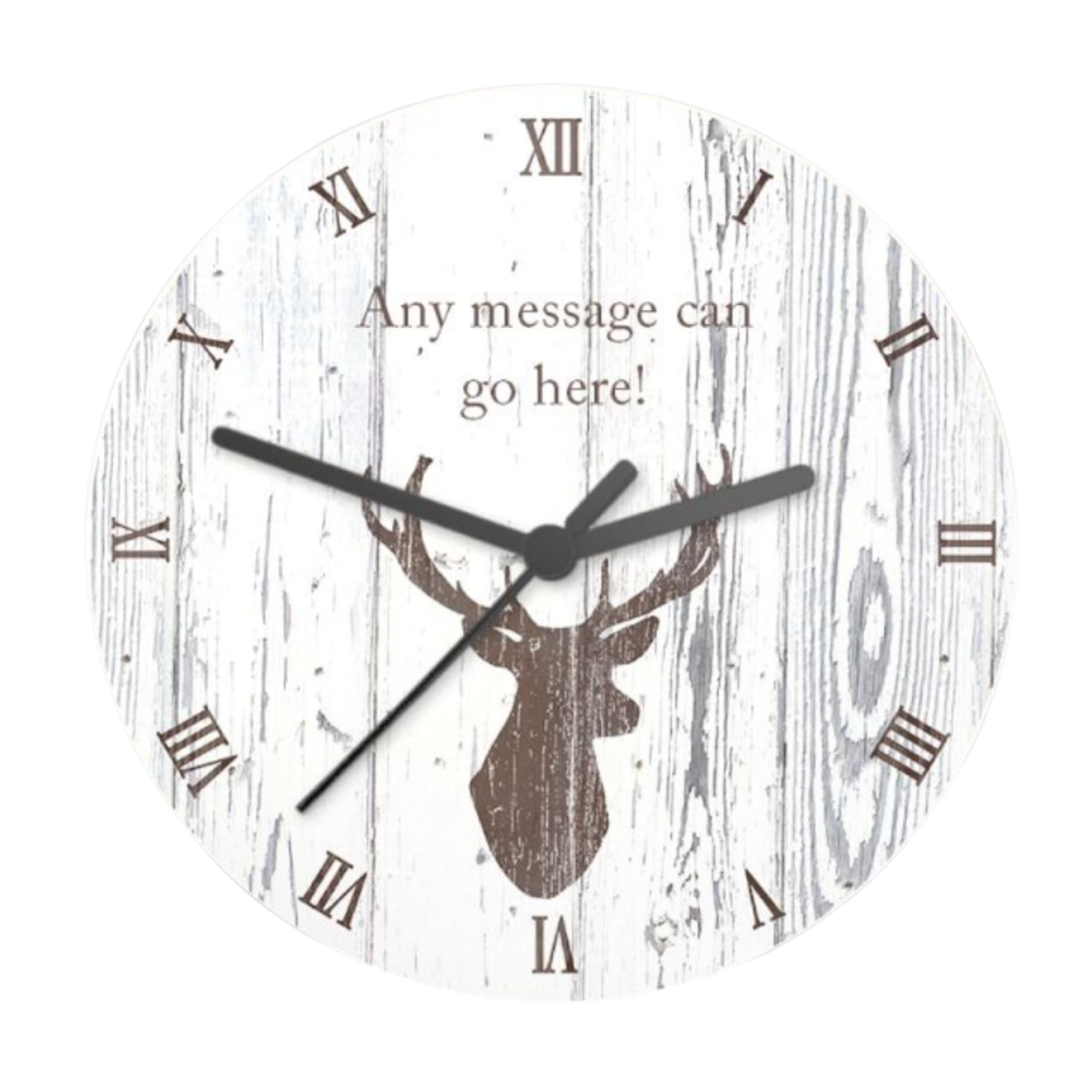 Caleli Gifts Personalised Highland Stag Shabby Chic Wooden Clock Scottish Themed Gift. Ideal Present For A Housewarming, Engagement, Wedding