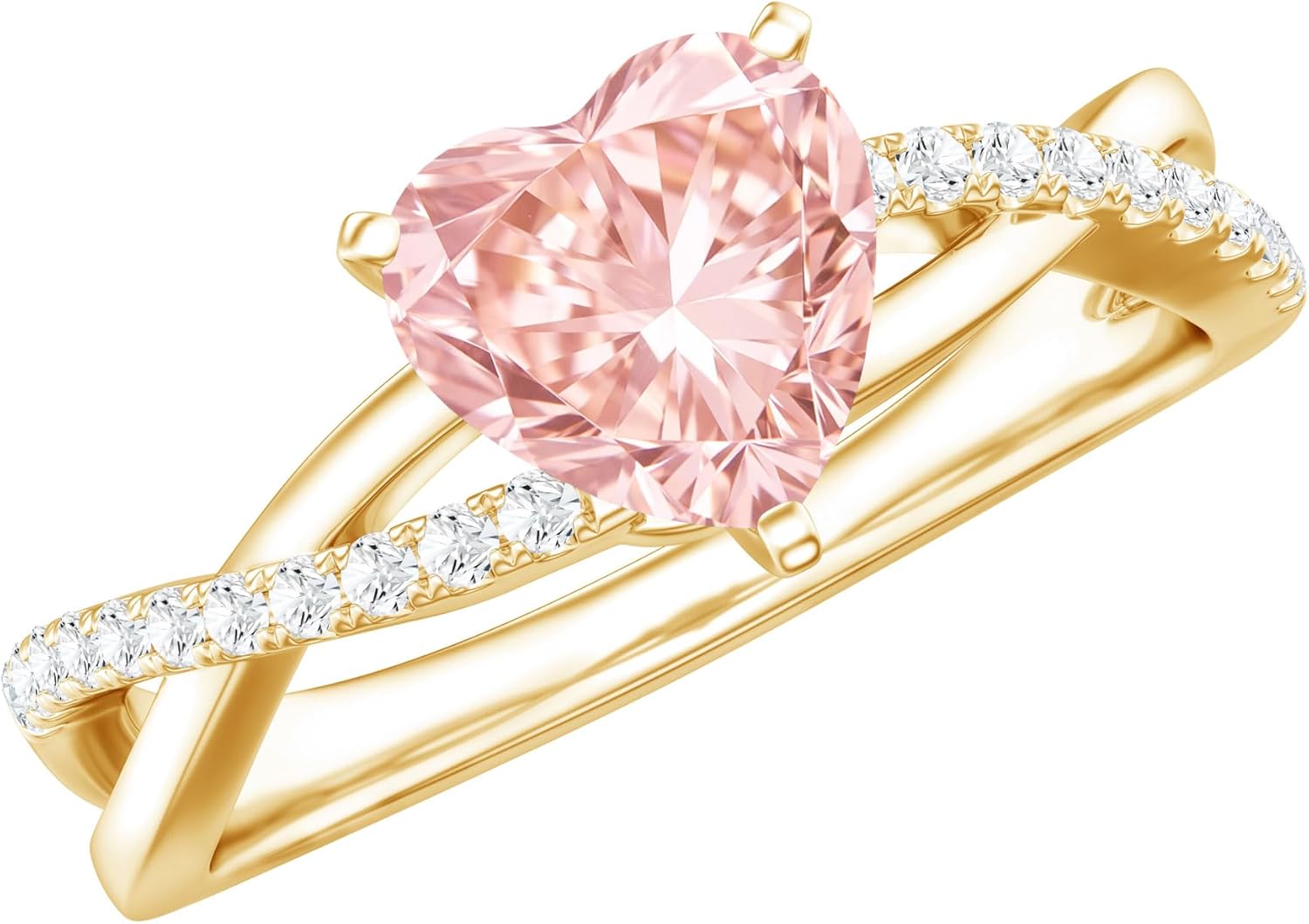 Certified 1 Carat Lab Grown Pink Diamond Heart Engagement Ring, Fancy Pink Color - Vvs Clarity - Gift For Women