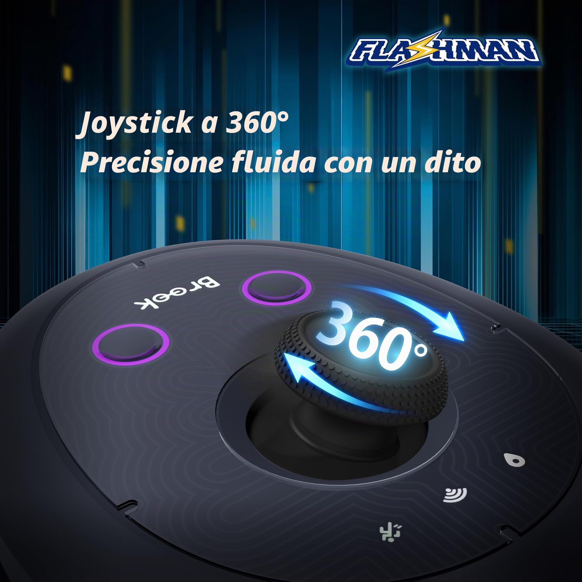 Brook Flashman - Joystick da gioco GPS virtuale per iPhone iOS, controller di posizione Bluetooth compatibile con Pocket Monster e Location Mobile Games, Smart Roaming, nessun jailbreak (versione