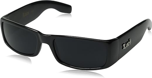 Locs Unisex Square Shape Non-Polarized Sunglasses Hardcore Black Dark Lens 0103