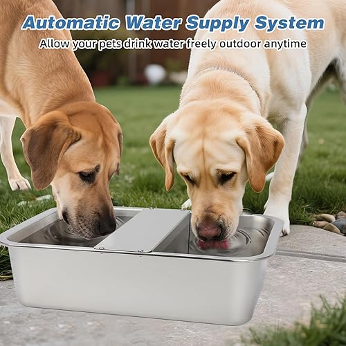 Miniatura 9 de YUEPET Dispensador automático de agua para perros de 3 galones, dispensador de agua automático para perros grandes, de acero inoxidable, con válvula