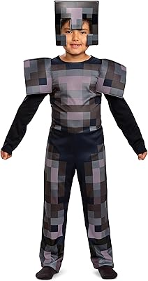 Disguise Minecraft Costume, Official Nether Armor Outfit for Kids Minecraft Costume, Classic Child Size Medium (7-8)