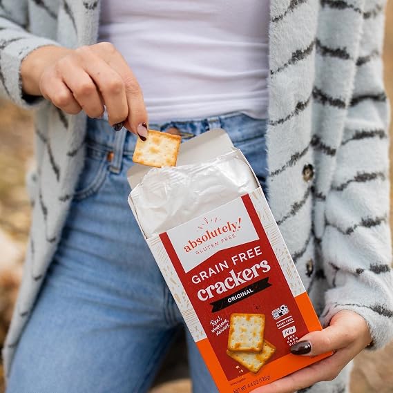 Absolutely Gluten Free Original Crackers, 4.4oz (12 Pack) | Grain Free Crackers | Dairy Free | No Soy, Corn or Rice