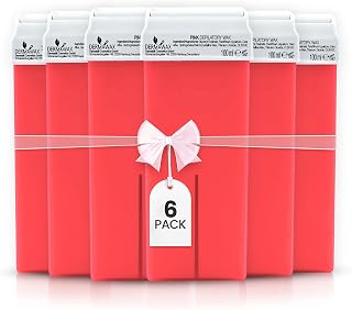 DERMAWAX Pink Roll-on Wax 6 x 100 ml - Wax Cartridges for Hair Removal | ROLL-ON SOFT WAX: 6 pink wax cartridges for legs, arms, back and chest - applied thinly and removed with wax strips