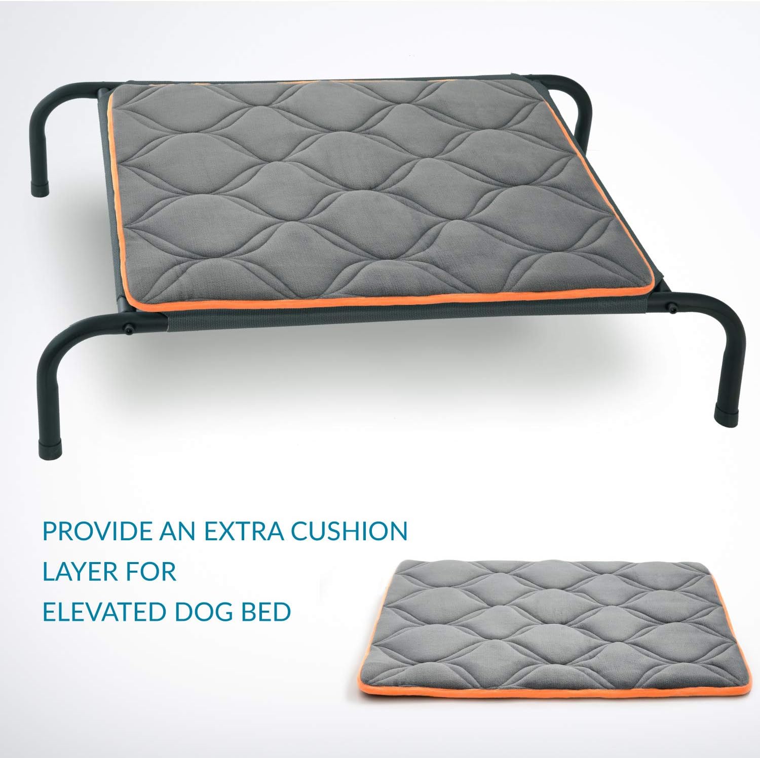 Petsure Memory Foam Dog Crate Pad for Small, Medium Dogs & Cats - 35x23x1 inches Dog Crate Beds Suitable for 36 inches Crates - Orthopedic Dog Mat - Nonskid Bottom - Grey