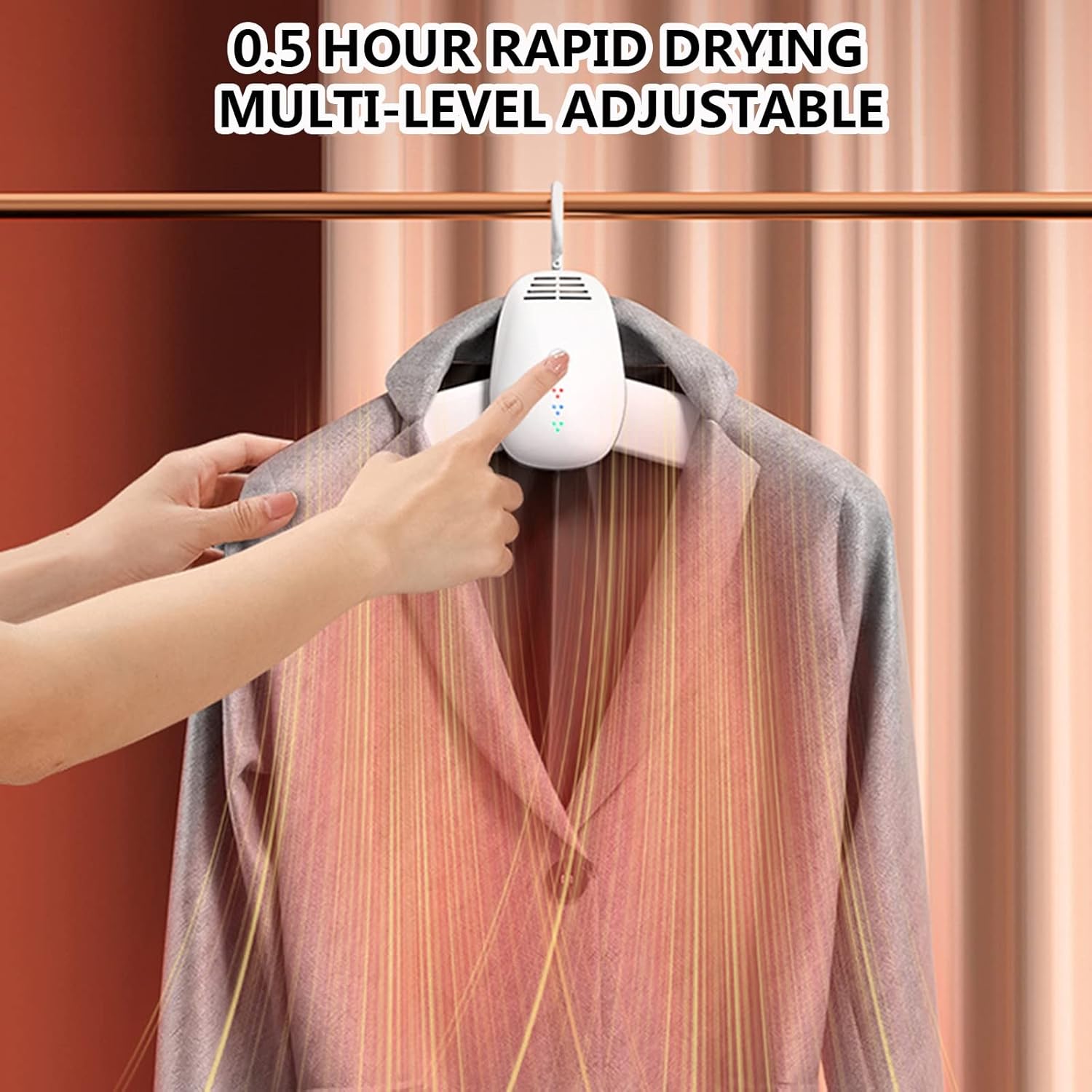 Mini Electric Heated Clothes Dryer, Portable Clothes Drying Rack Foldable Dryer Rack Suit Shoes Dryer 150W Fast Drying Electric Hanger for Household Travel