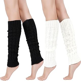 AHEJIOO Stulpen Damen, 2 Paare Stulpen für Damen Leg Warmers, Strick Beinwärmer Damen Winter, Warme Beinstulpen für Winte...