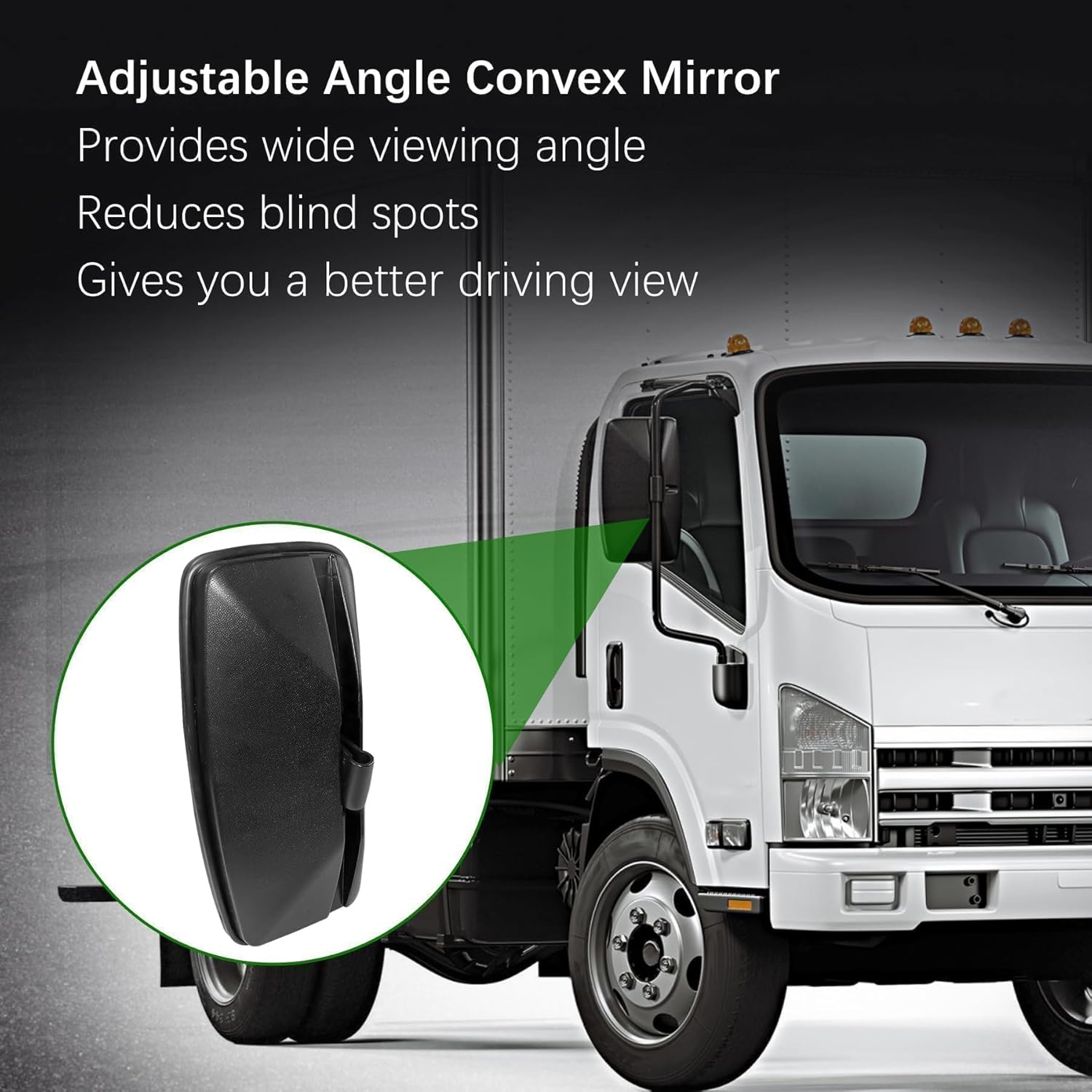 Side Door Mirror Left Driver Side Fit for 2007-2023 ISUZU NPR NPR-HD NPR-XD NQR NRR for 2008-2023 Chevy GMC W3500 W4500 W5500 Truck Rear View Mirror Replaces 8980493150 (Right Side)