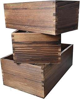 Decorative Nesting Wooden Crates Burnt Umber Stained Rustic Crate Boxes ...