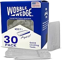 Wobble Wedges Heavy Duty Leveling Shims - Made in USA Rigid Plastic for Furniture, Tables, Toilets, Appliances - Transparent 30-Pack