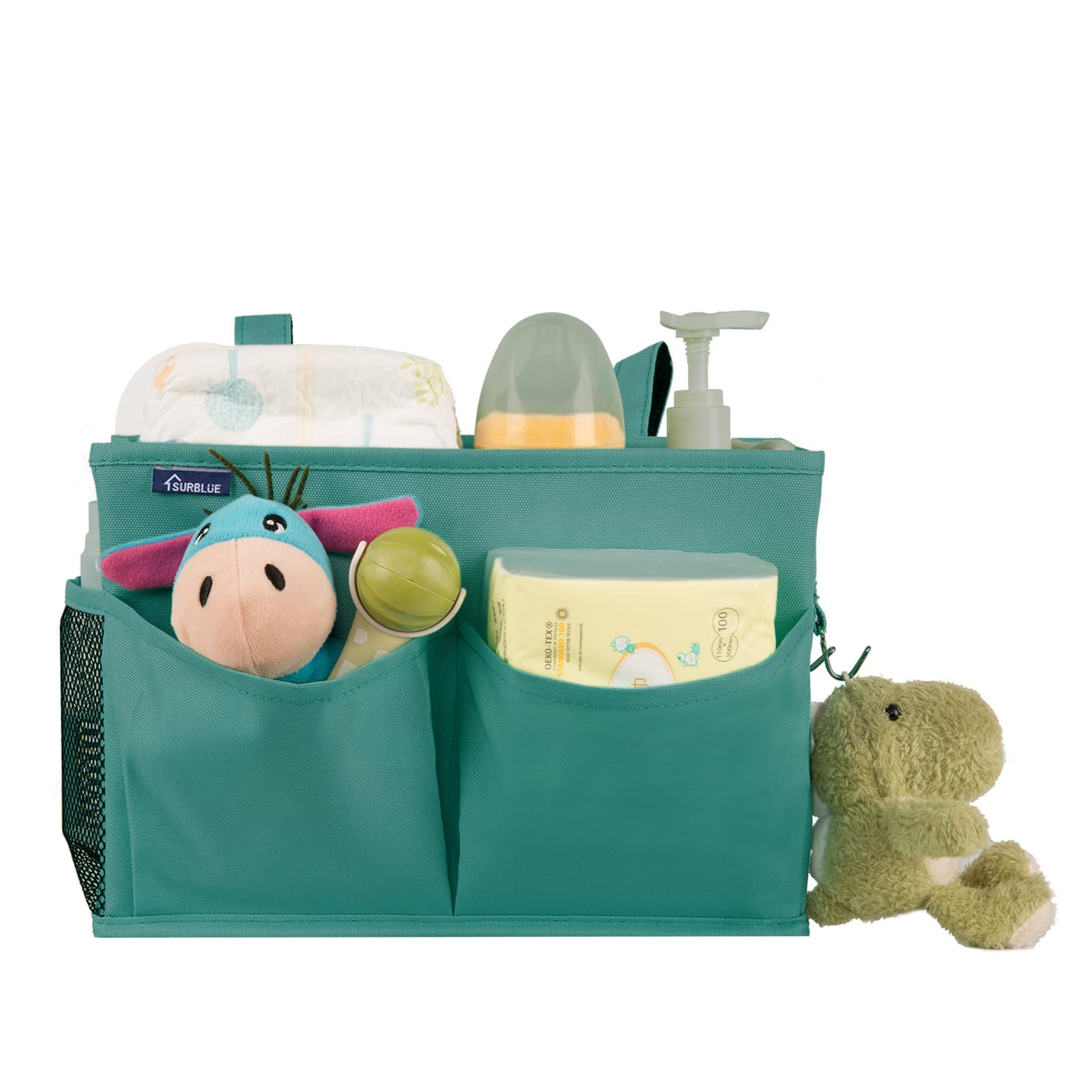 Surblue Caddy Hanging Organizer Bedside Storage Bag for Bunk and Hospital Beds Teal, Small - Image 4