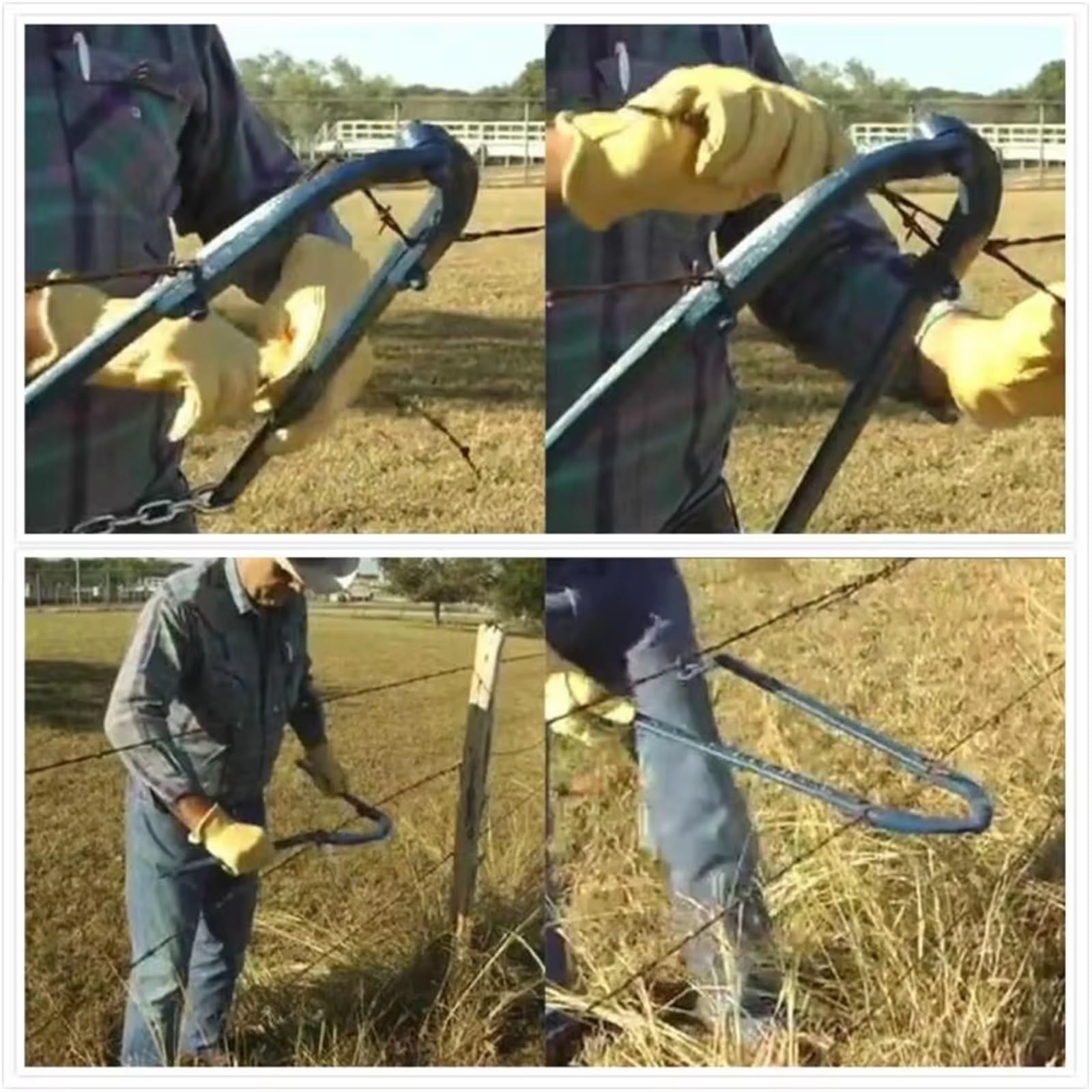 Herramienta de ensanchamiento de valla de eslabones de cadena, tensor de alambre de hierro para granja, valla de caballos, reparación de césped