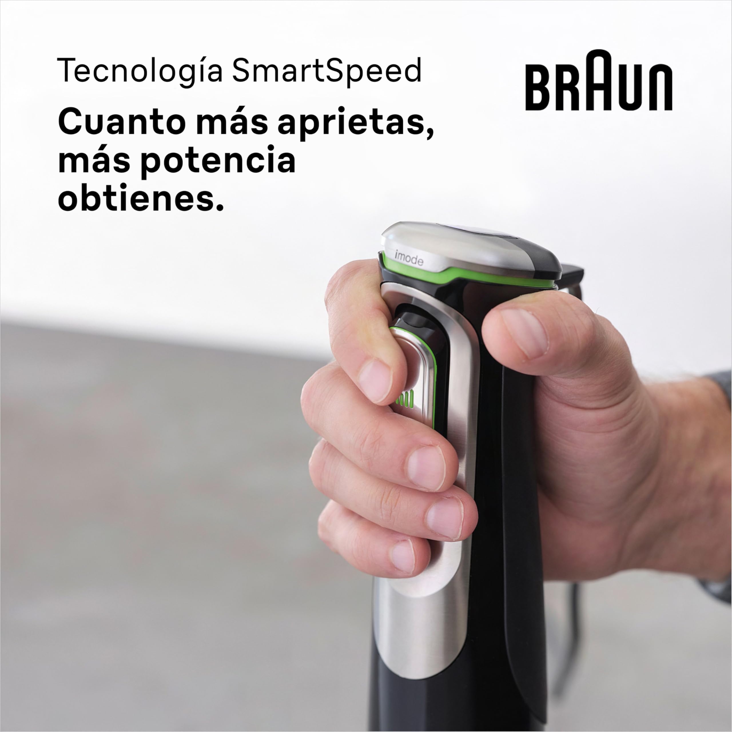 Braun Minipimer 9 - Batidora de Mano con Tecnología Anti Splash, Selección Precisa de Velocidad, Active PowerDrive para Resultados Suaves, Jarra Batidora, Picadora, Vaso 600mL, 1200W, Negro (MQ9147X)
