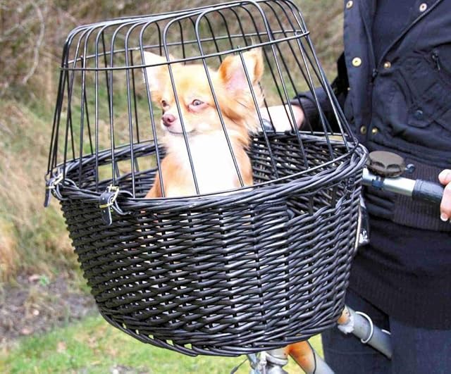 Bicycle Basket with Wire Cab - Black 50x41x35cm, Trixie, Travel Equipment, Carts, Prams, Transport Boxes, Crates, Dogs