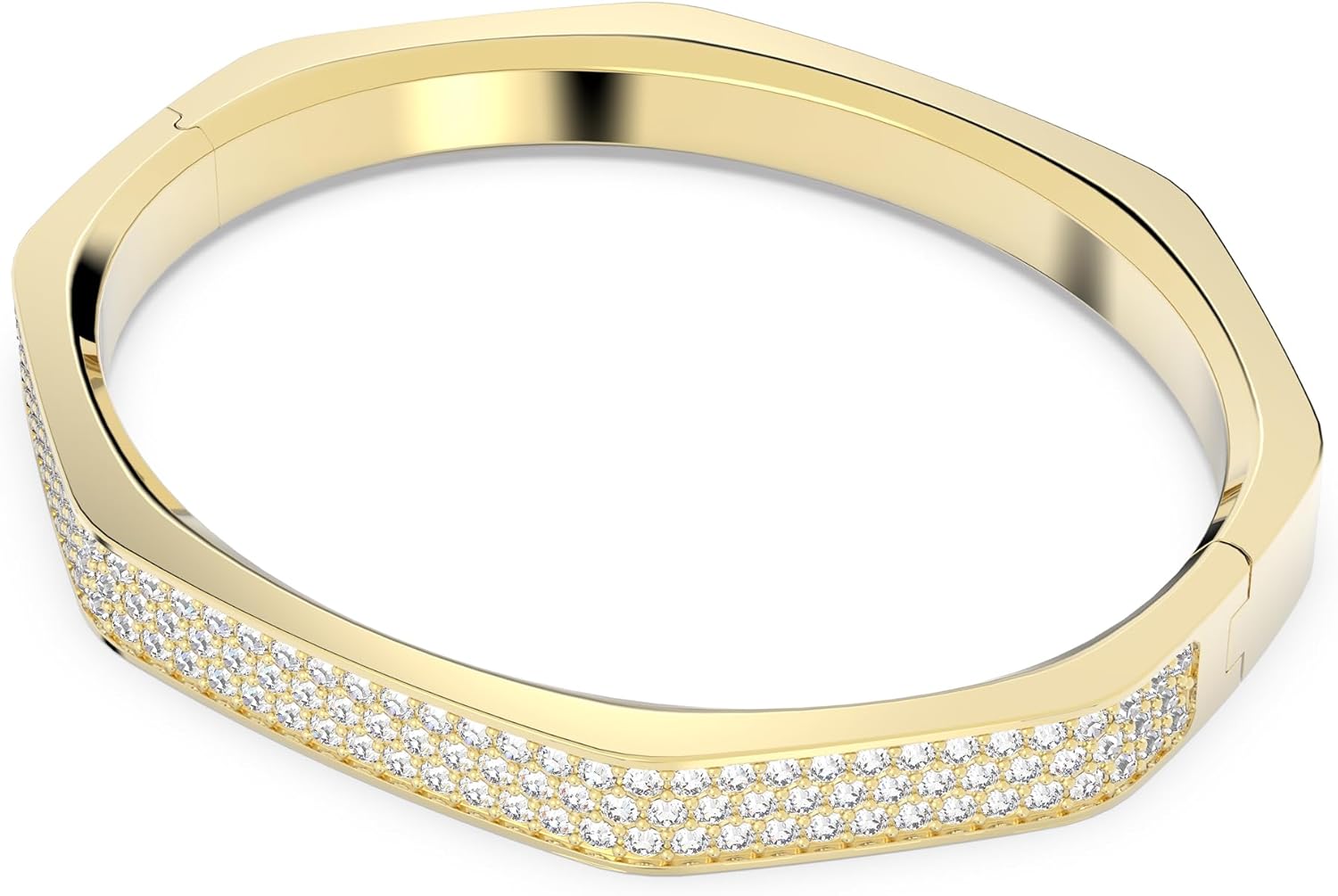 Swarovski Dextera bangle, Octagon shape, Pavé, White, Crystal