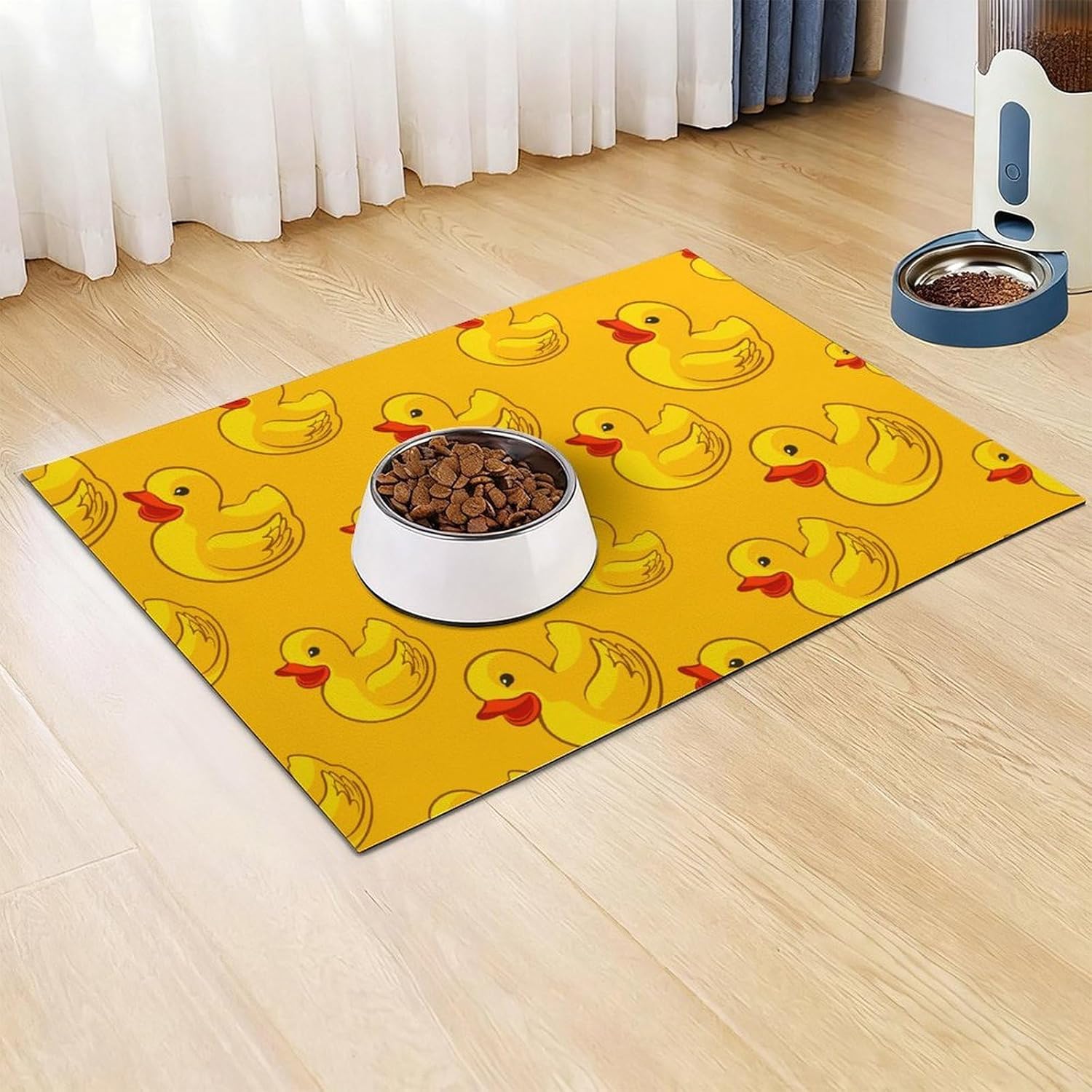 Rubber Yellow Duck Pet Feeding Mat Dog Cat Food Placemats for Water Bowl Non Slip