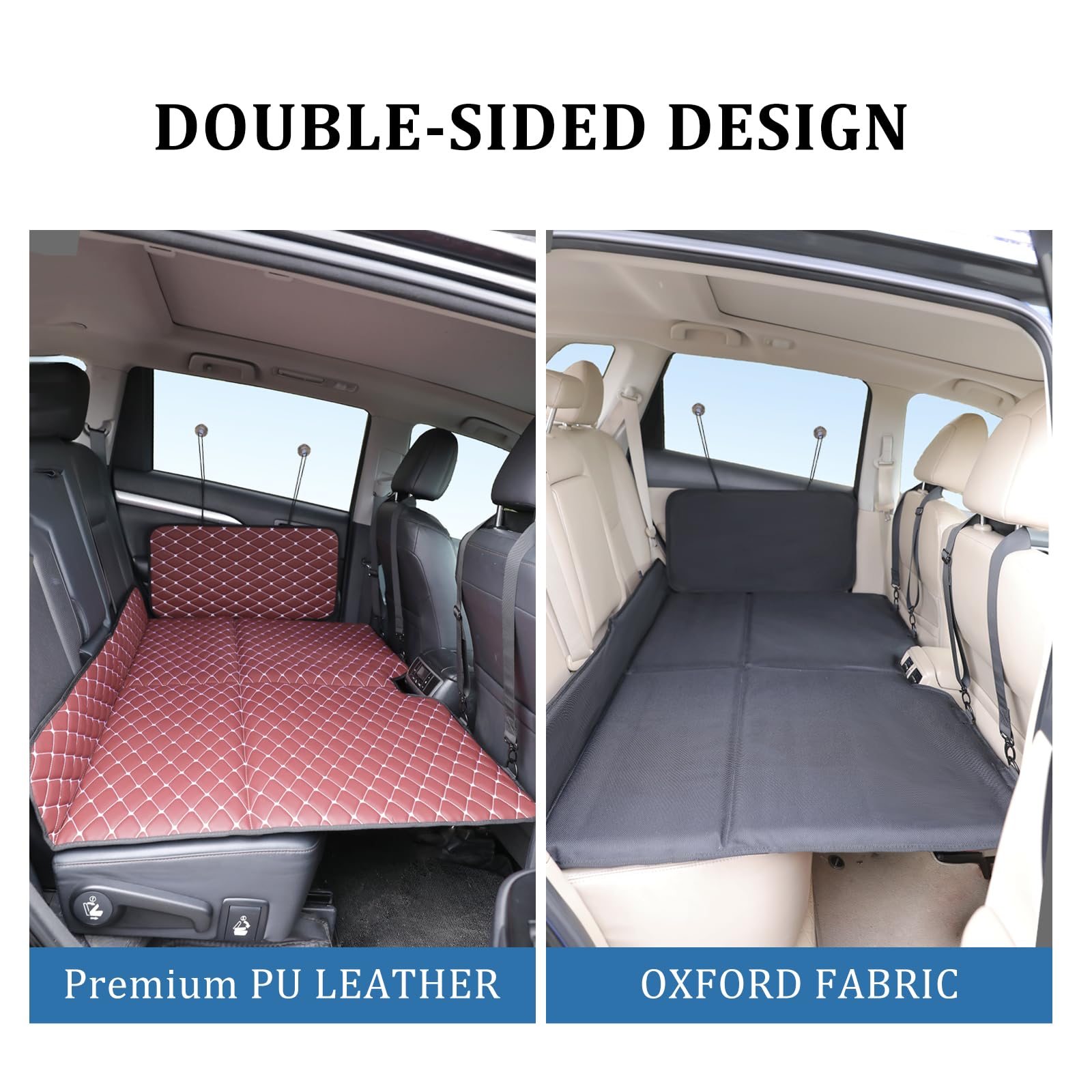 Truck Bed Mattress, Non Inflatable Back Seat Bed/Extender for Dogs, Double-Sided Folding Travel Car Camping Mattress for Sleeping