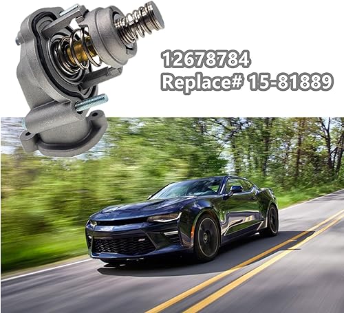 Miniatura 5 de Termostato de refrigerante del motor y conjunto de carcasa 12678784, compatible con Cadillac CT5 2020-2022, GMC Canyon 2017-2022, Chevrolet Camaro