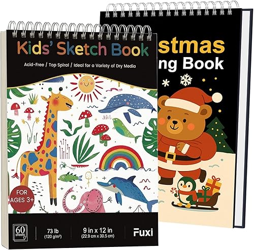 Miniatura 22 de Cuaderno de bocetos de 9 x 12 pulgadas, bloc de bocetos con espiral superior, paquete de 1 bloc de 100 hojas (68 libras/3.53 oz/m² - 100 g/m2)