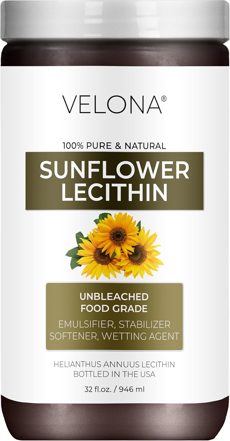 velona Pure Liquid Sunflower Lecithin 7 lb | Food Grade | Unbleached | Emulsifier, Stabilizer, Softener, Smoother, Wetting Agent | Use Today - Enjoy Results