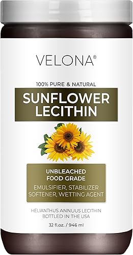 Vista 7 de velona Lecitina líquida pura de girasol, 4 onzas líquidas, grado alimenticio, sin blanquear, emulsionante, estabilizador, suavizante, suavizante