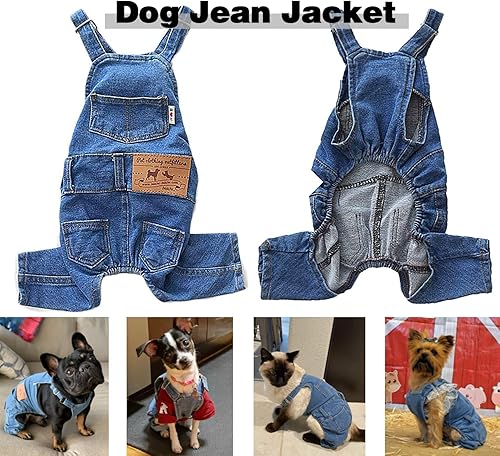 Miniatura 6 de Camisas para perro, ropa de mezclilla para mascotas, ropa de mezclilla para cachorros, chaqueta de mezclilla para cachorros, ropa cómoda de