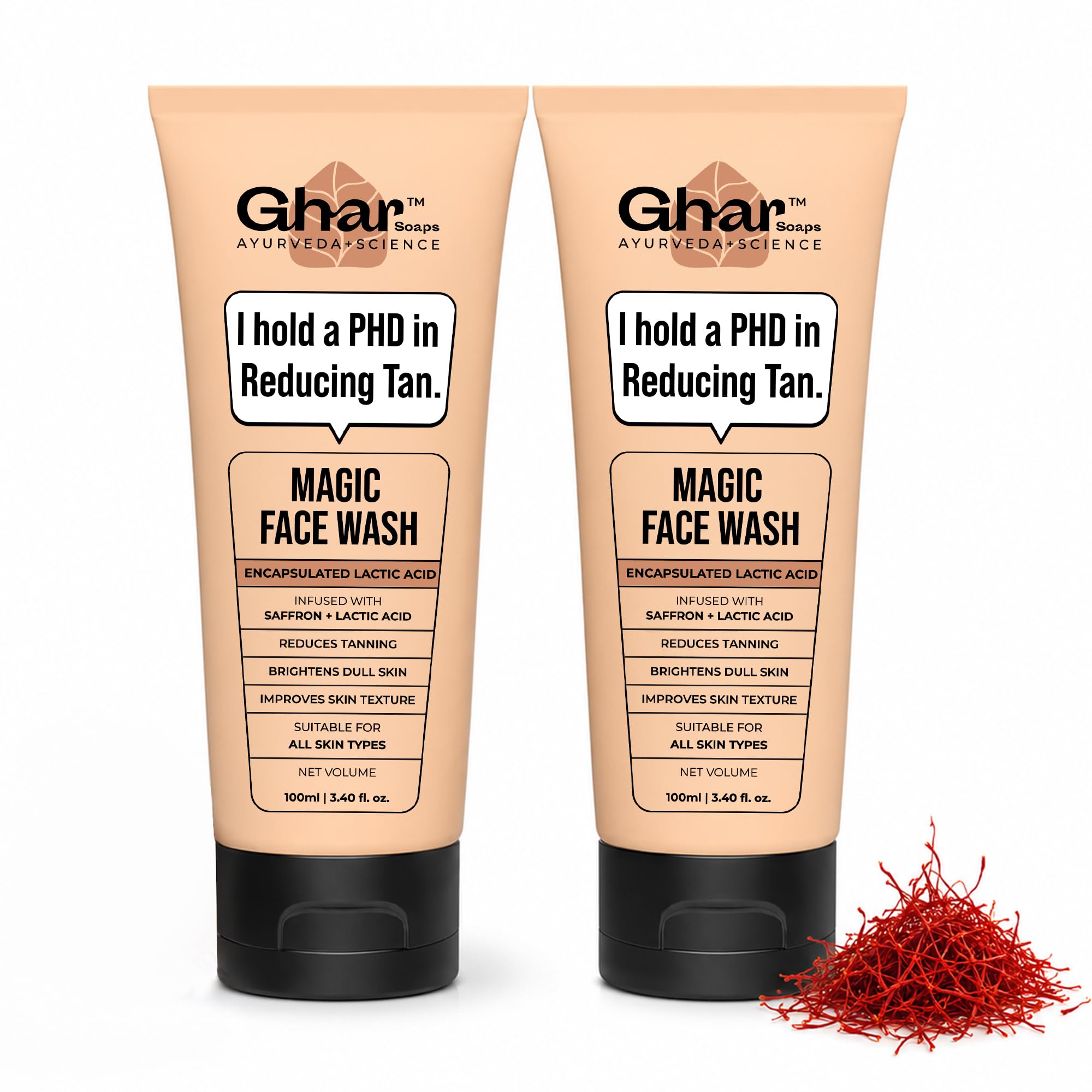 Magic Face Wash Duo | Tan Removal & Skin Brightening | With Saffron, Glutathione & Lactic Acid | Restores Natural Glow | For Men & Women | All Skin Types-image-33