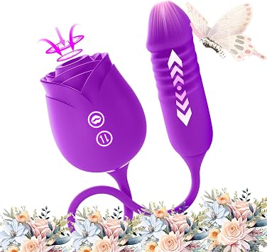 Roses Flower Toy for Women, Whisper-Quiet & Waterproof Design Toys y68x Purple
