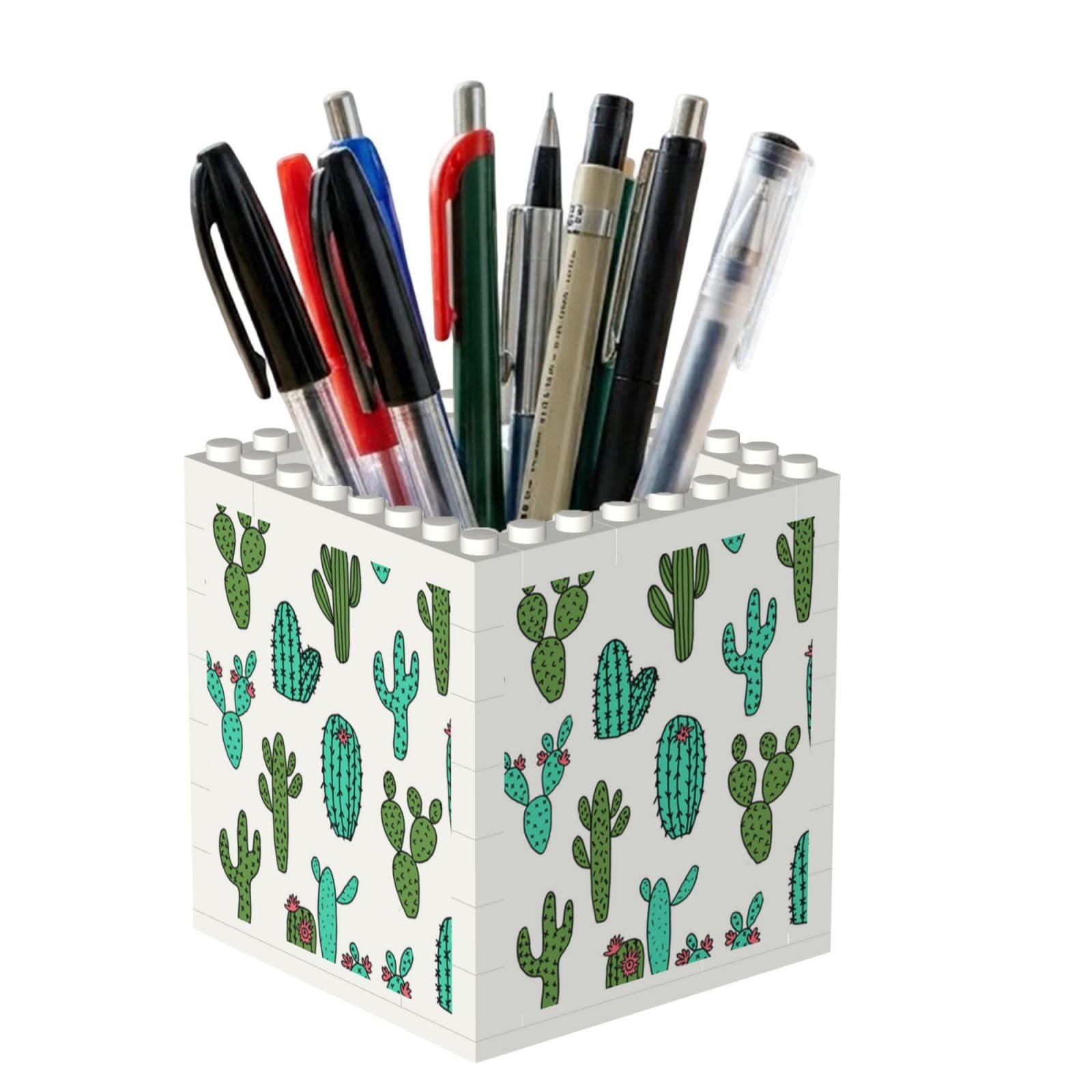 Poadnly Cactus Cacti Cactus Design, Pen Pot Pencil Holder for Office Home School, Compact Desk Organiser for Office Stationery