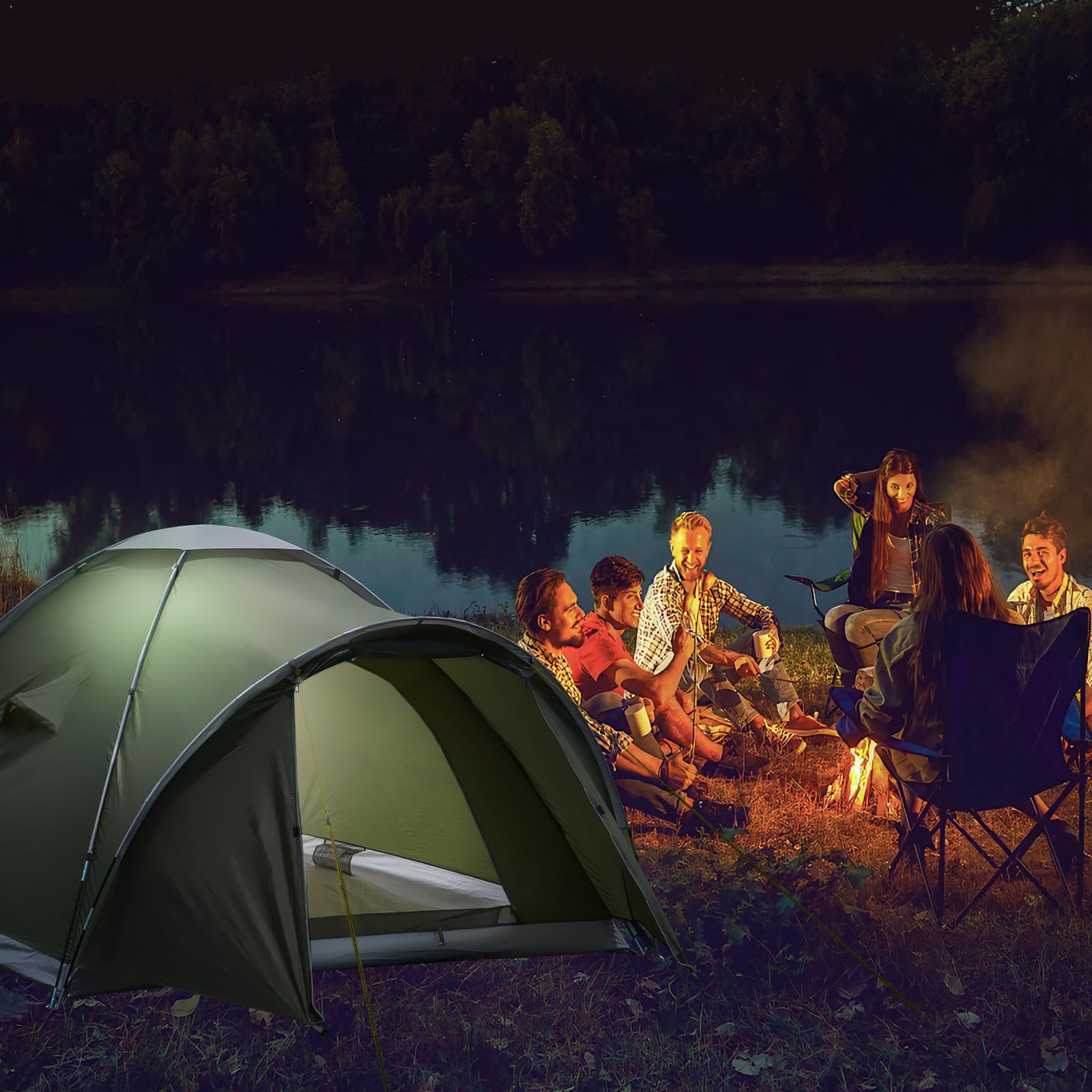 Zelt 2-4 Personen,Zelte Camping Zelt mit Vorzelt,5000mm wasserdichte Campingzelt für Reise Trekking Garten Kuppelzelt Ultraleichte Familienzelt Festivalzelt 2026 Upgrade