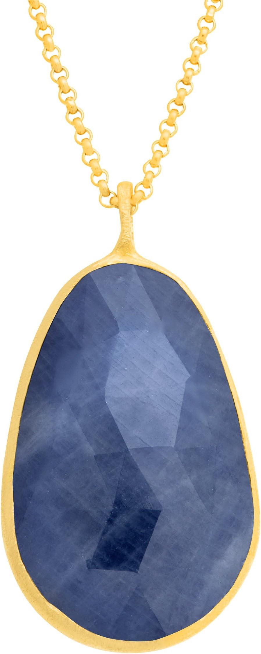 Piara 22 ct Natural Sapphire Pendant Necklace in 18K Gold-Plated Sterling Silver