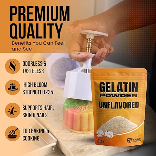 Miniatura 3 de Gelatina en polvo sin sabor de 1.3 libras a granel  Gelatina Sin Sabor en Polvo  Producto de Estados Unidos  Perfecto para postres, hornear y