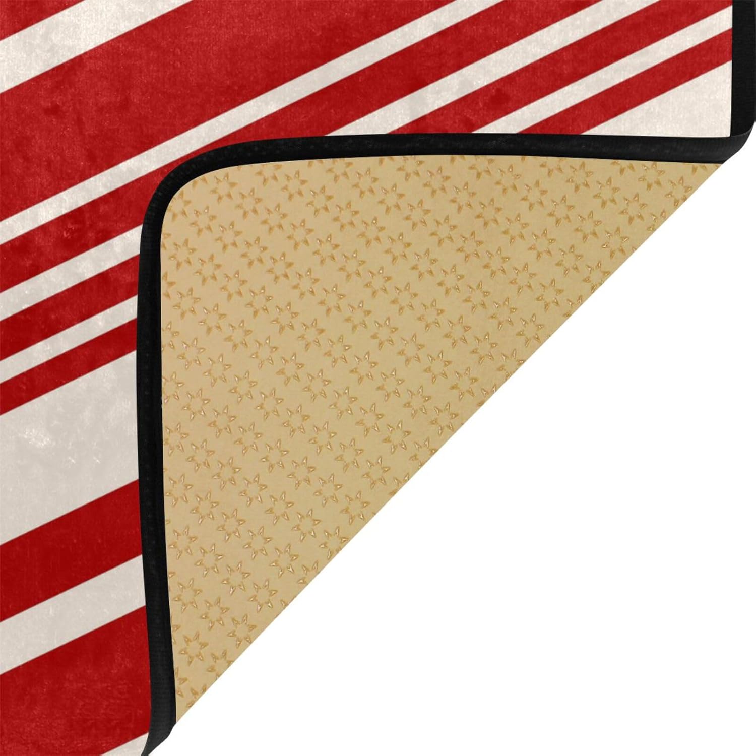 Vdsrup Christmas Candy Cane Stripes Kitchen Rugs Winter Red Cream Colors Kitchen Mat Bath Rug Floor Door Mats Non Slip Doormat Soft Runner Carpet Home Decor 39 X 20 Inch