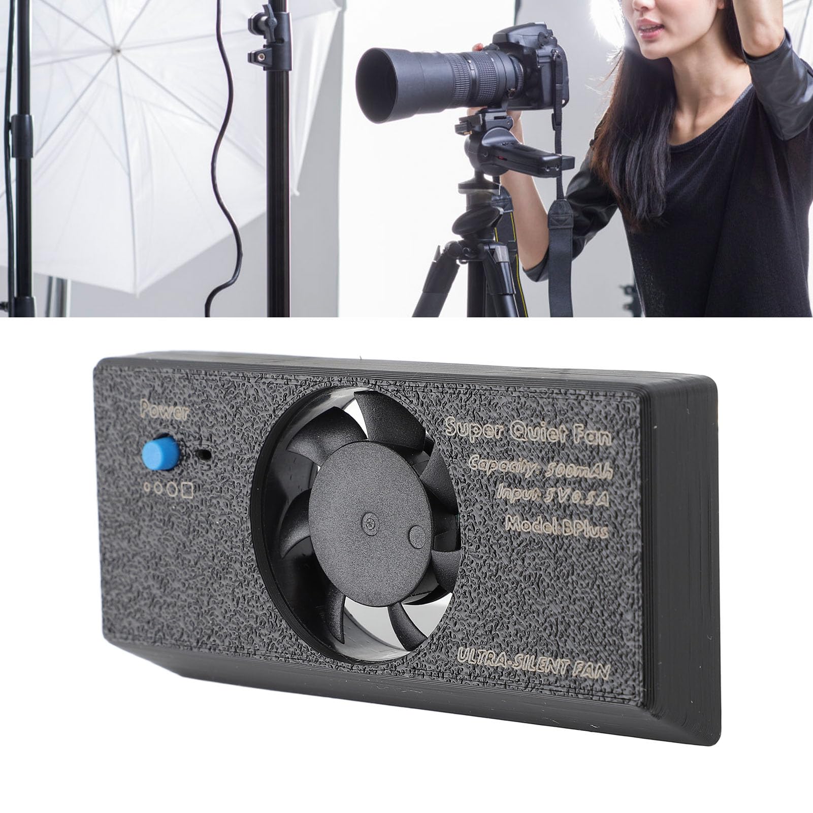 Ventola di Raffreddamento Esterna per Fotocamera A7M3 A7M4 A6400 A6000 A7RIII, Ventola di Raffreddamento Silenziosa Ricaricabile di Tipo C per Schermo Ribaltabile della Fotocamera