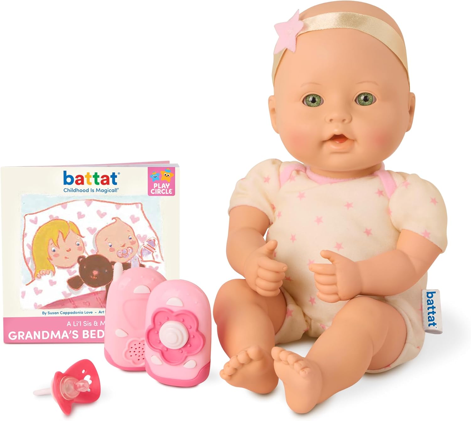 Baby Sweetheart by Battat – Bed Time 12-Inch Soft – Body Newborn Baby Doll with Easy – to – Read Story Book and Accessories