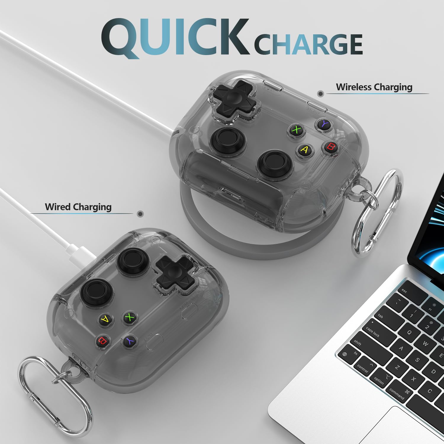 Étui rigide transparent RFUNGUANGO pour AirPods Pro 3 avec verrou et kit de nettoyage