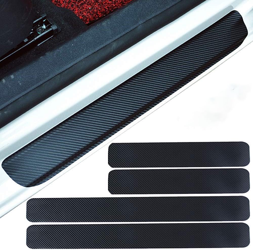 4PCS Car Door Sill Protector for Dacia Dokker Duster Jogger Extreme Logan MCV Nova Supernova 2000-2024, Universal Scuff Plate Carbon Fiber Sport Threshold Anti-Scratch Sticker Door Edge Protection