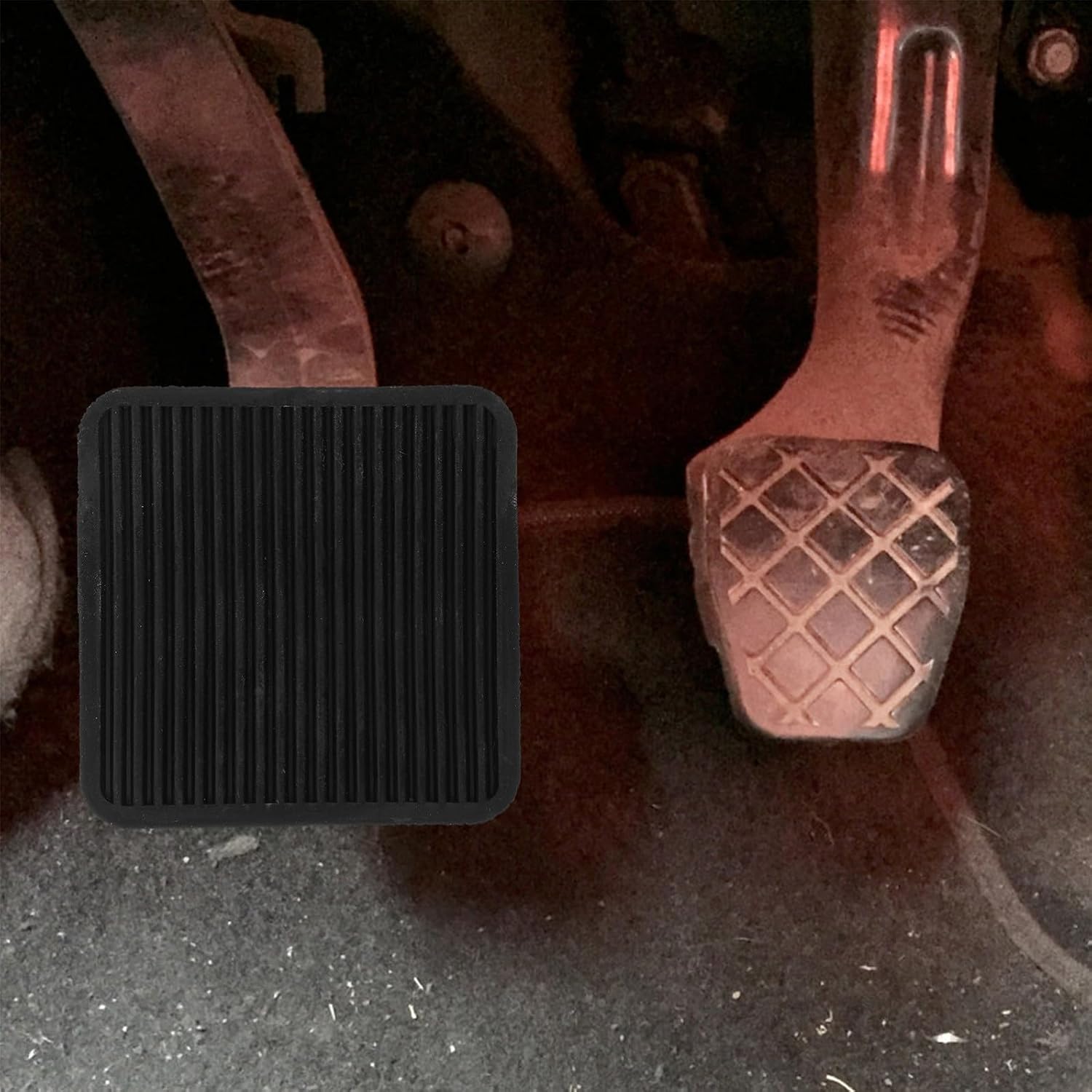 Alasum Heavy Duty Rubber Brake and Clutch Pedal Cover Protector Non Slip Footrest Pad for Truck Automotive Gear Foot Pedal Replacement Black