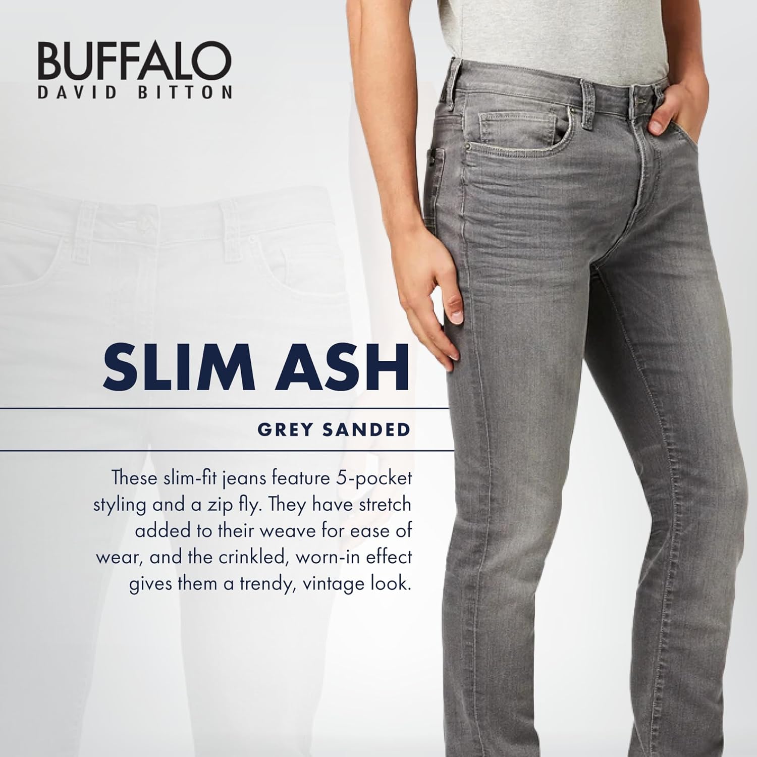 Buffalo David Bitton Mens Slim Ash Jeans - Image 3