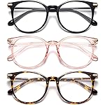 Gaoye Blue Light Blocking Glasses, Retro Round Eyewear Frame Anti Eyestrain Computer Glasses for Women Men (Black+Pink+Tea Leopard)