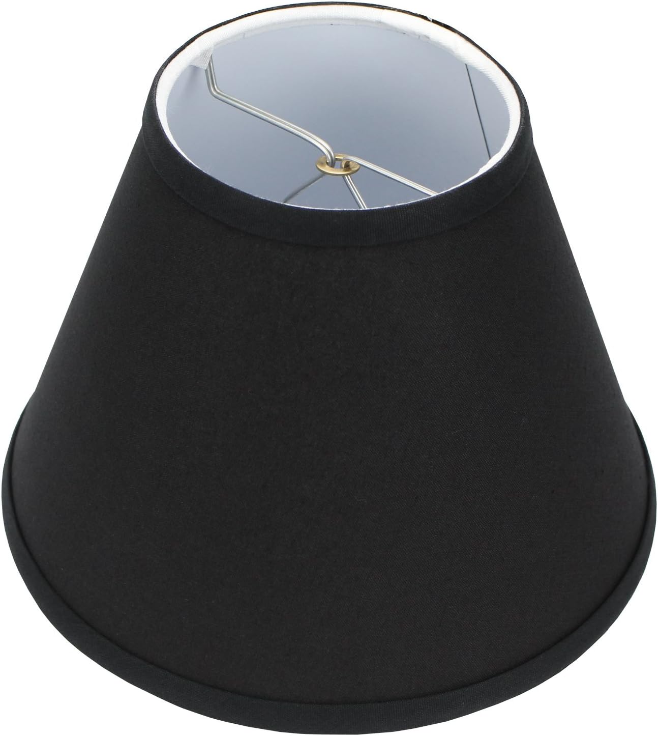 FenchelShades.com Lampshade 4" Top Diameter x 8" Bottom Diameter x 6" Slant Height with Clip-On Attachment for Standard Edison-Style Lightbulb (Linen Black)