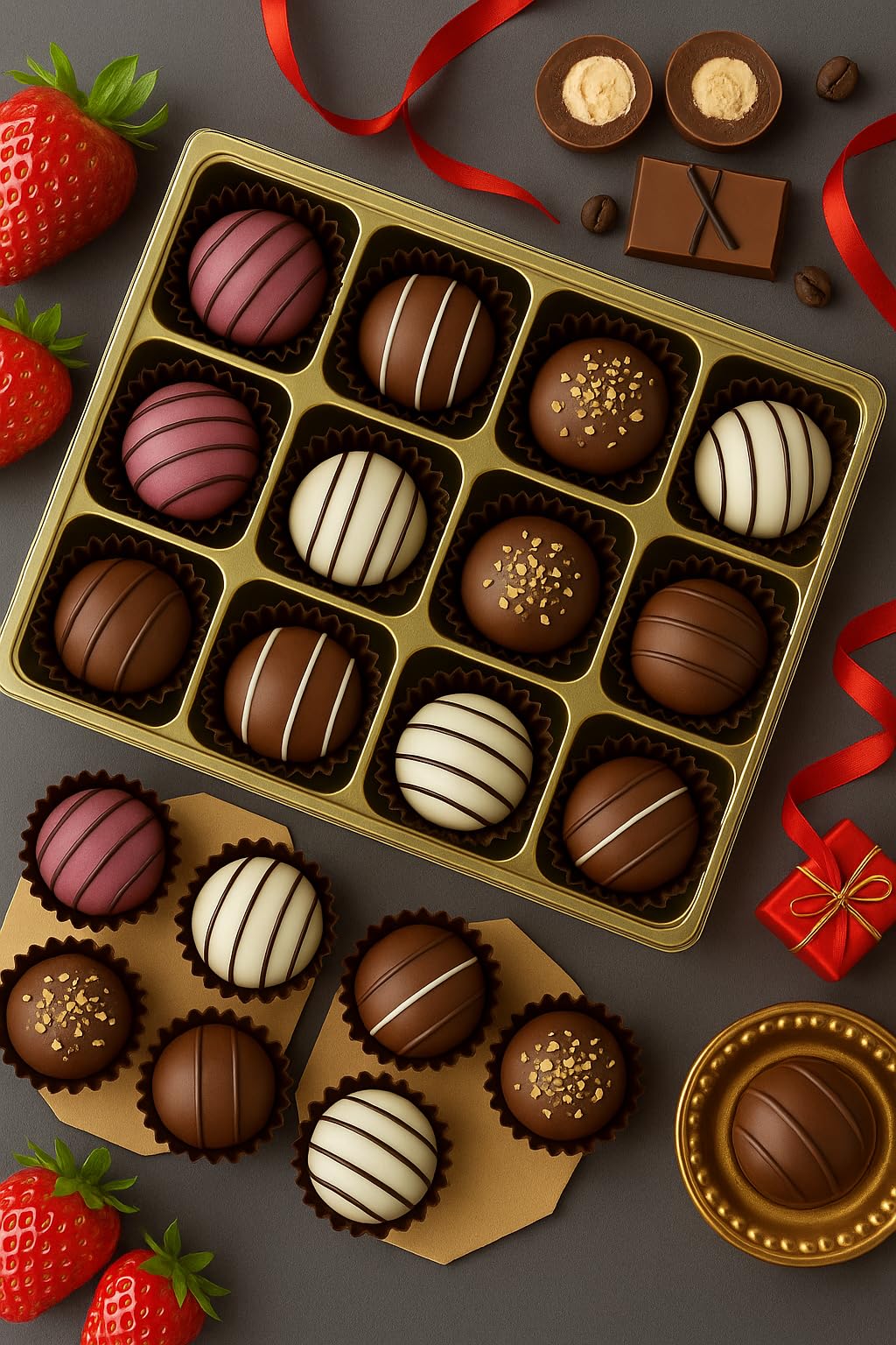 WINNI - Luxurious 12 Pcs Belgian Truffle Chocolate Gift Pack | Premium Handmade Celebration Chocolate Gift Box For Birthday, Anniversary, Valentine's Day, Partner, Couple, Girlfriend, Boyfriend, Girls, Boys, Students, Kids | Chocolate Bouquet & Hamper | Imported Chocolates | Return Gift-image-11