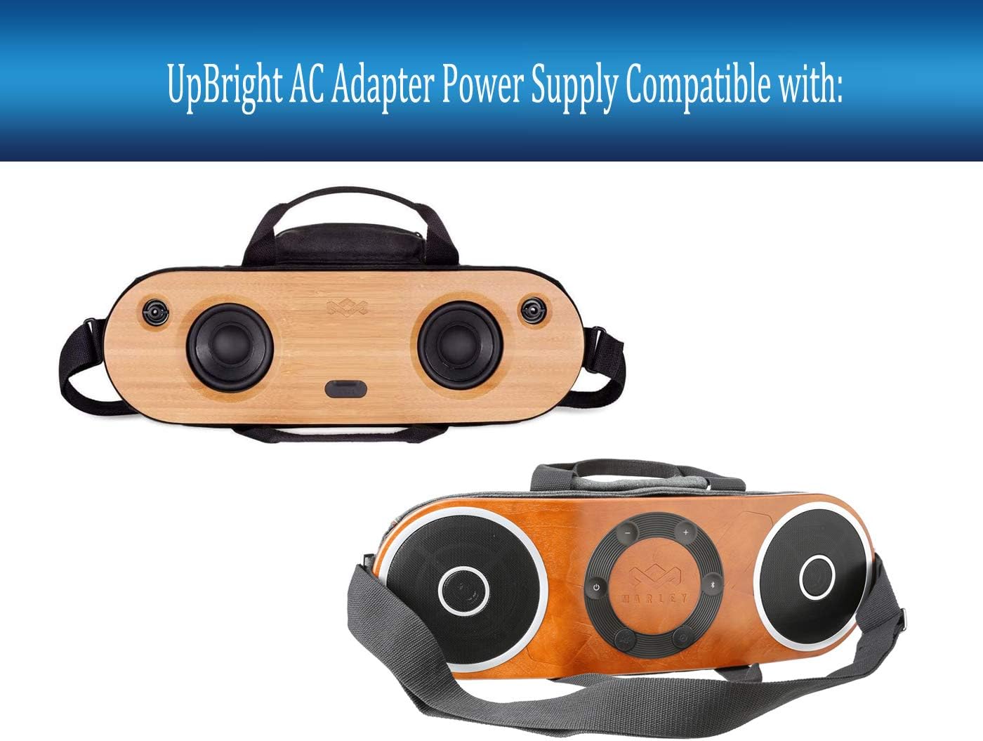 UpBright AC Adapter compatible with House of Marley Bag of Riddim speakers